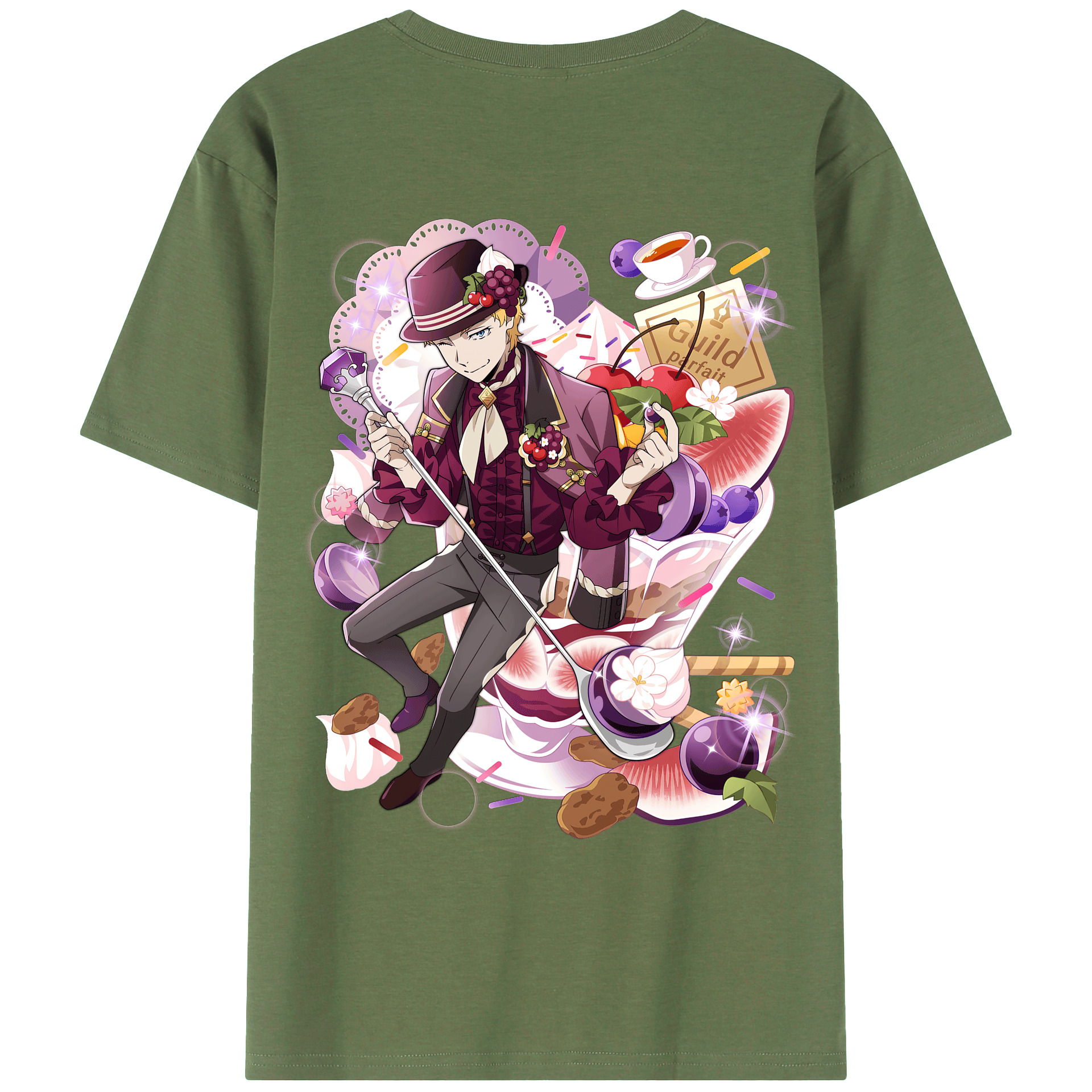 （画像用） 文豪ストレイドッグス Bungo Stray Dogs 綿100％ メンズ半袖Tシャツ（バックプリント） 通気性